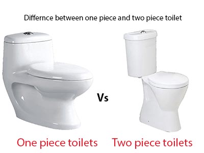 difference between one piece & two piece toilet
